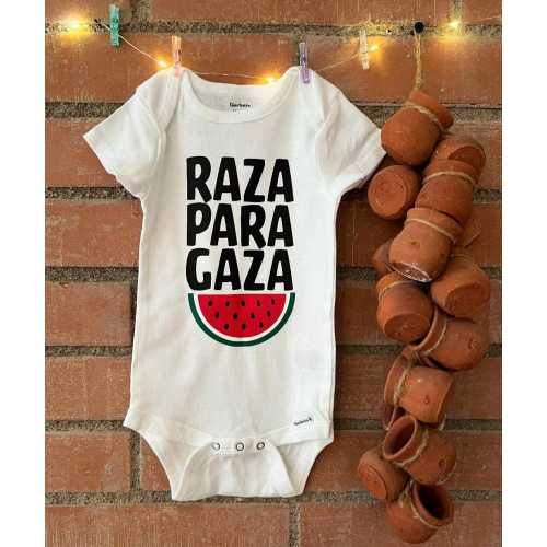 Raza Para Gaza Baby Bodysuit / Latinos Para Palestina / Mexicanos Con Palestina / End Genocide / Donate / Libertad Para Gaza / Sandia / Kids