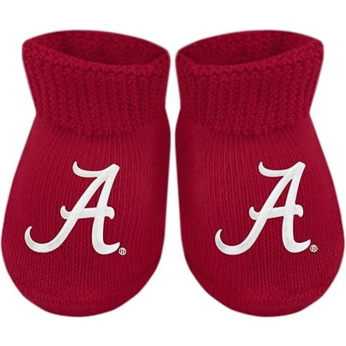 Creative Knitwear College Baby Bootie Sock - Team Logo, Multiple Colors, for Boys & Girls (Newborn - 6 Months)