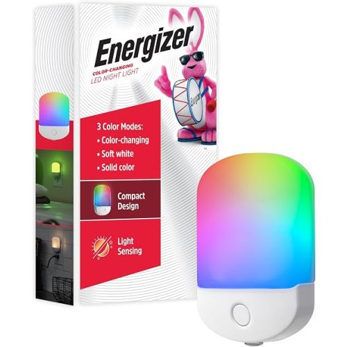 Energizer LED Color-Changing Plug in Night Light, Red, Green, Blue, Purple