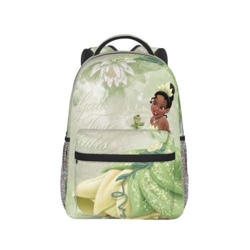 Princess Tiana Backpack,Travel Backpack Polyester Canvas Casual Laptop Backpack for Men Women Durable Travel Daypack with Multiple Pockets