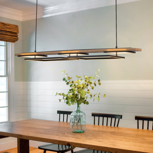 Wrought Studio™ Harmannus 5-light Dimmable LED Rectangular Chandelier & Reviews | Wayfair