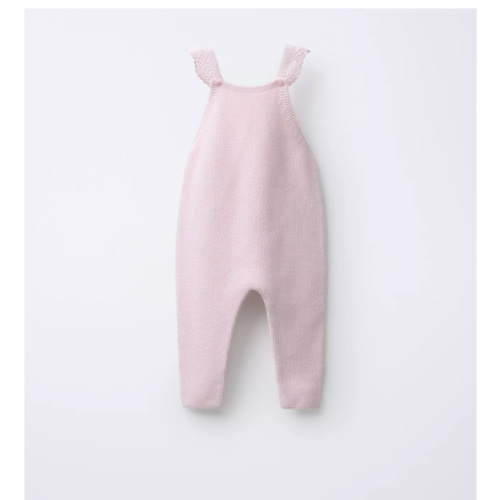 CROCHET STRAP KNIT OVERALLS - Chalk pink | ZARA United States