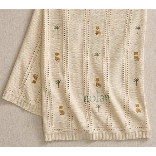 Dreamy Luxe Knit Baby Blanket - Taupe Lion