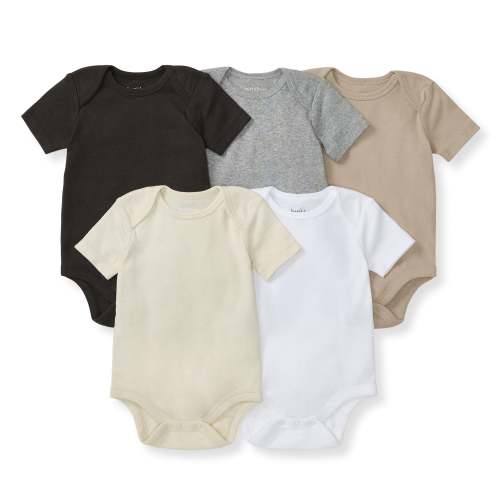 Solid Organic Cotton Short Sleeve Baby Bodysuits 5 Pack - Ash – Burt's Bees Baby