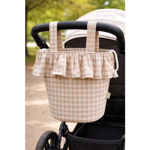 Pram Bag, Stroller Bag, Baby Stroller Organizer Bag, Gingham
