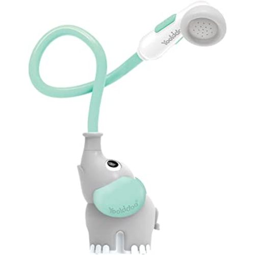 Yookidoo Baby Bath Shower Head - Elephant Water Pump with Trunk Spout Rinser - Control Water Flow from 2 Elephant Trunk Knobs for Maximum Fun in Tub or Sink for Newborn Babies (Turquoise)