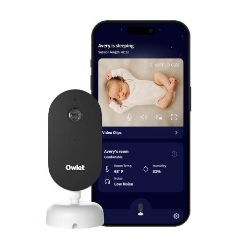 Owlet Dream Sight - Monitor inteligente de video HD para bebés con cámara 2K, alertas de llanto, movimiento y sonido, monitoreo de temperatura + humedad, WiFi seguro, conversación bidireccional