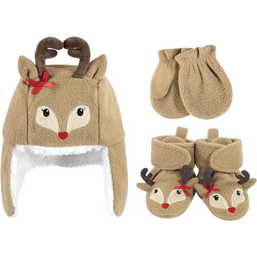 Hudson Baby Baby Hudson Baby Unisex Baby Trapper Hat, Mitten and Bootie Set
