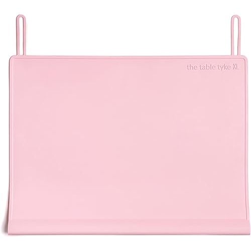The Table Tyke Table Tyke Placemat XL Silicone Baby Placemat with Teething Edge Bumper - Waterproof Toddler Table Mat for Eating, BPA Free, Dishwasher Safe (Pink)