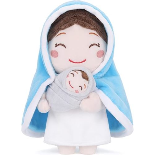 FunisFun Jesus Plush Virgin Mary Stuffed Animal Doll Ideal Gifts for Christian Church Religious Party Favors Christmas (Virgin Mary)