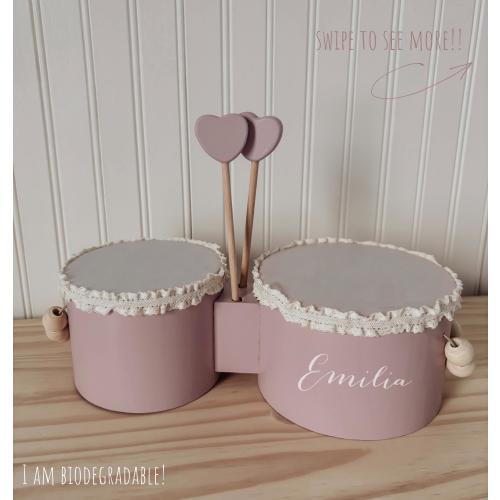 Montessori Children's Drum Set, Drum Set for Kids, Toddler Birthday Gift, Sensory Toys, Customized Baby Gift, Personalized Toy, Musical Toys