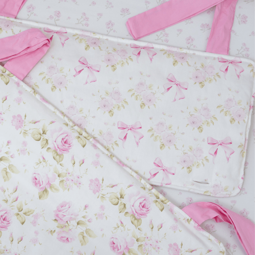 Bow Crib Bedding with Reversible Options and Soft Ties