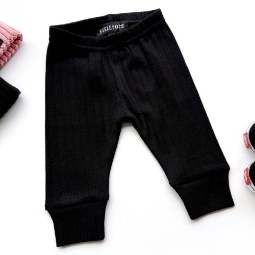 BABY POINTELLE BLACK LEGGINGS – Skeletots