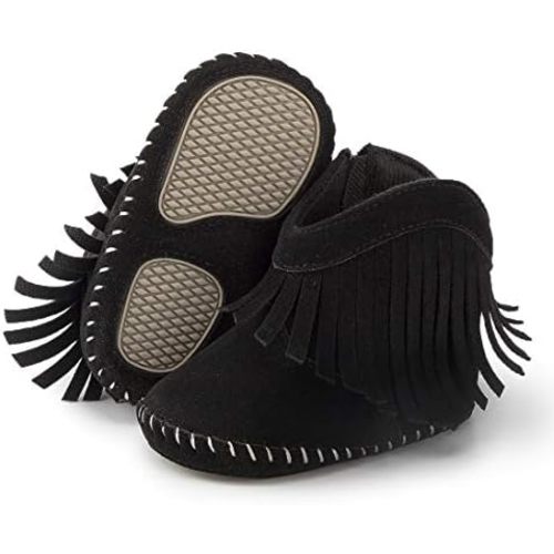 KIDSUN Infant Baby Boy Girl Cozy Fleece Bootie Newborn Stay On Slipper Winter Warm Gripper Non-Slip Crib Shoes