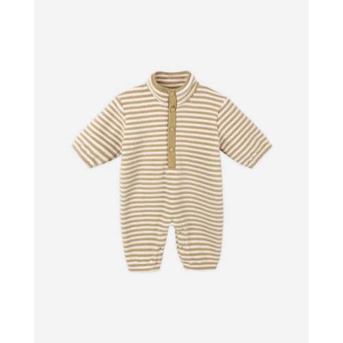Fuzzy Winter Jumpsuit || Toffee Stripe