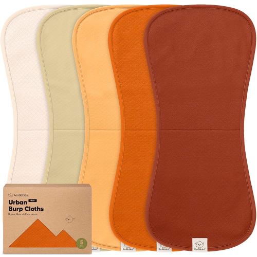 KeaBabies 5-Pack Organic Burp Cloths Baby Girl, Boy - Extra Large, Absorbent Baby Burp Cloths, Soft Burping Cloths for Babies, Newborn Burp Clothes, Cotton Burp Rags, Neutral Thick Burp Cloth (Sahara)