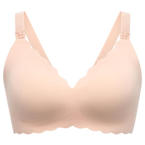Momcozy Nursing Bras for Breastfeeding, Jelly Strip Support Maternity Bra | Natural Shape Support for All-Day Comfort, Seamless Second-Skin Feel for Pregnancy and Nursing Wear.