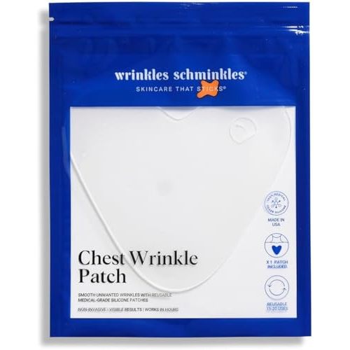 Wrinkles Schminkles Chest Wrinkle Patch - Reusable Silicone Smoothing Pads for Cleavage & Body, Reduce Wrinkles & Stretch Marks, Sensitive Formulated, Secret to Radiant Skin (1 Pack)