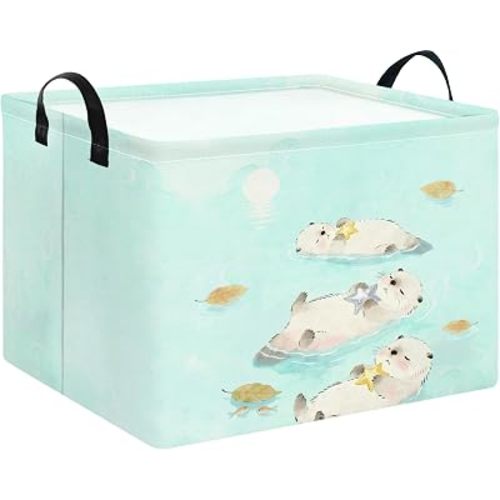 NTAOHAMPER Lindo Waterproof Baby Shower Baskets,Storage Gift Book Clothes Box,Room Decor(Cute Otter)