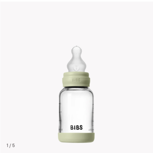 BIBS Baby Glass Bottle Set 4oz Silicone - Sage | Anti-Colic Design – Bibsworld store US