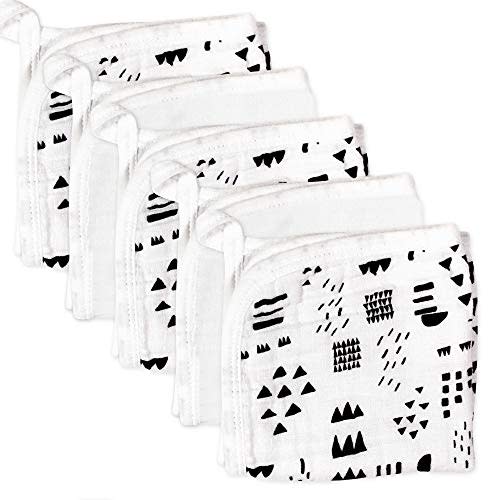 HonestBaby unisex baby Organic Cotton Washcloth Multi-Pack Winter Accessory Set, 5-Pack Pattern Play, One Size US