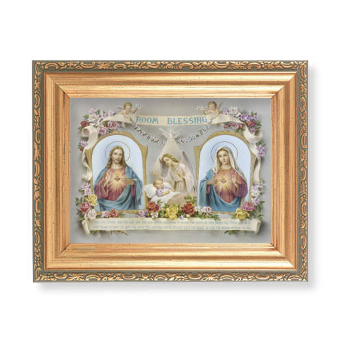 Baby Room Blessing - SHJ-IHM Antique Gold Framed Art