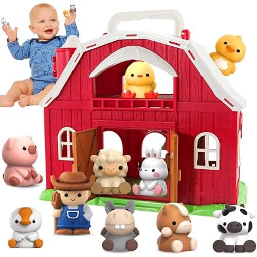 Farm Animal Toys for 1 2 3 Years Old Toddler Boys & Girls Big Barn Playset