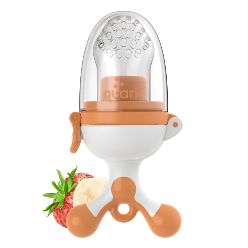 Quark Fruuti Revolutionary Silicone Baby Food Fresh Fruit Feeder, BPA Free, 6m+, Orange