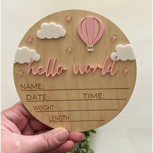 Hot air balloon Baby Announcement | Newborn photo shoot | Newborn announcement | Custom Baby Announcement | Moon Baby Name Sign