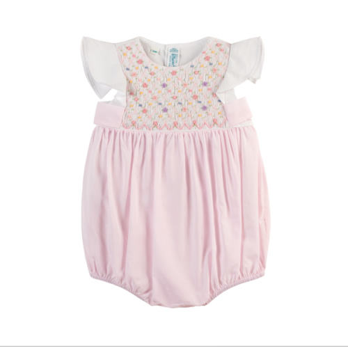 Newborn Baby Girl Clothes | Baby Girl Flower Smocked Romper | Feltman Brothers