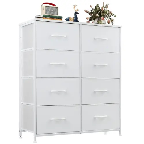 【Deals For You】Dresser for Bedroom Drawer Dresser Organizer Storage Drawers Fabric Storage Tower, Chest of Drawers with 8 Fabric Bins, Steel Frame, Wooden Top - TikTok Shop