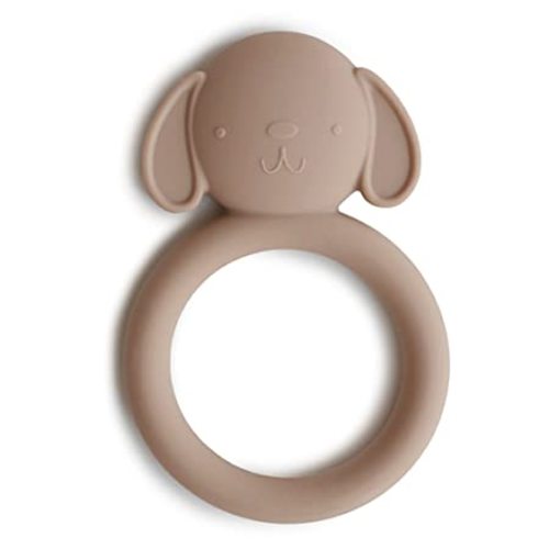 Mushie Silicone Baby Teether Toy | Dog (Brown)