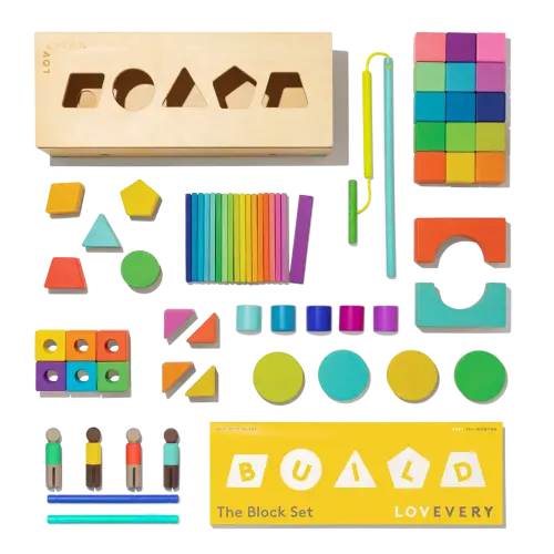 Wooden Block Set | 70-Piece Block Set for Toddlers & Kids | Lovevery