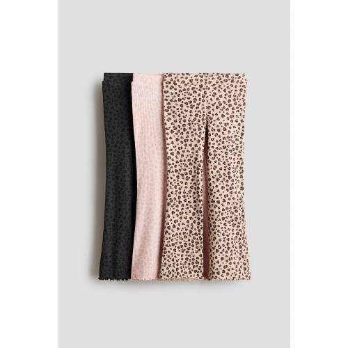 3-PACK RIBBED COTTON LEGGINGS