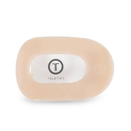 TELETIES Large Flat Round Hair Clip - Almond Beige