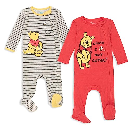 Disney Baby 2 Pack Zip Up Sleep N' Plays Newborn to Infant Sizes (Newborn - 24 Months)