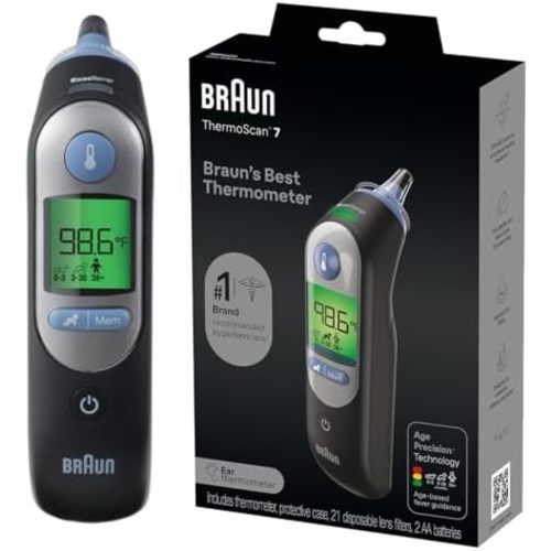 Braun ThermoScan 7 Digital Ear Thermometer for Adults, Babies & Infants
