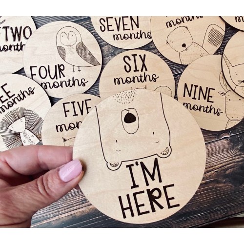 Baby Milestone Cards | Monthly Photos Milestones | Baby Gift | Baby Shower Gift | Woodland Animals |