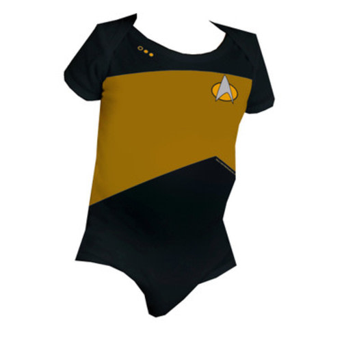 Star Trek Next Gen Uniform Baby Creeper - Engineering Gold