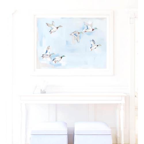 Mallard Duck Abstract Art: Nursery Wall Art, Landscape Oil Painting, Grand Millennial (Printable)