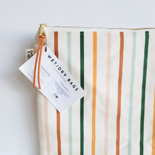 Striped Waterproof Wet Bag: Juliette Stripe Water-Resistant Pouch