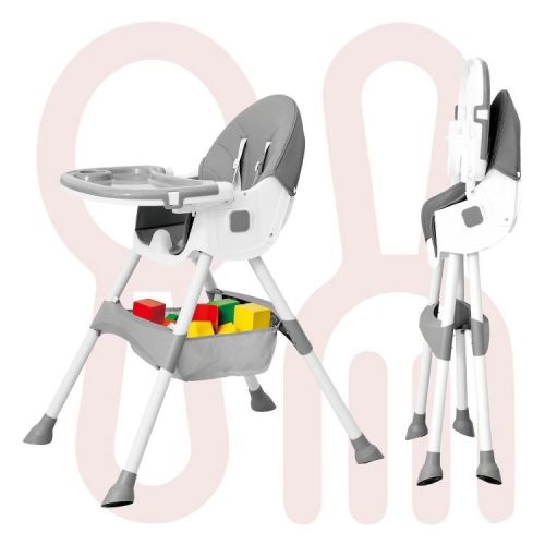 Napei 6- in -1 Baby High Chair with 5 -Point Safety Harness-Gray