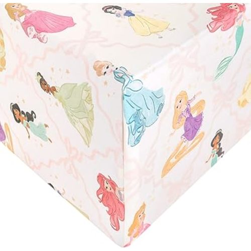 Premium Fitted Knit Crib Sheet/Toddler Sheet Disney Princess by Copper Pearl