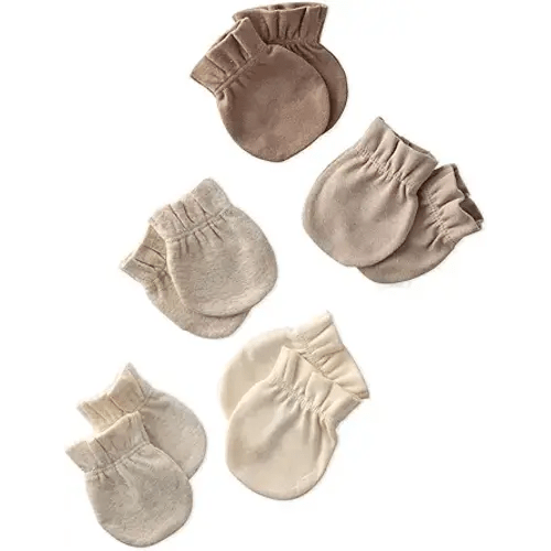 Morgan 5-Pack Baby Mittens 100% Organic Cotton No Scratch Mittens for Newborn Baby Boys & Girls​