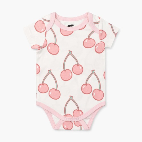 Short Sleeve Jack + Jill Bodysuit - Very Cherry