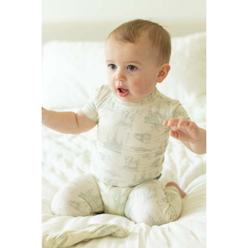 Sage Toile 2 Piece Bamboo Pajama Set
