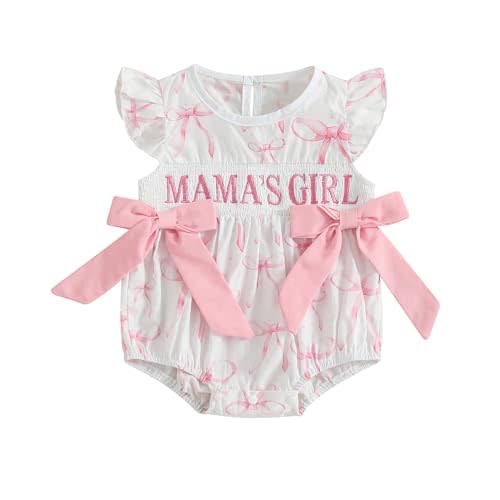 citgeett My First Mothers Day Baby Girl Outfit Mamas Girl Sleeveless Bubble Onesie Romper Summer Newborn Infant Clothes