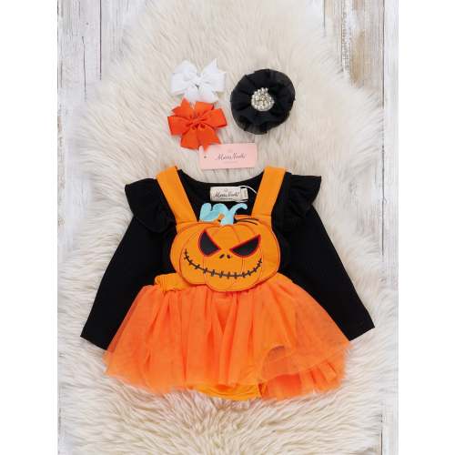 Devious Jack-o-Lantern Embroidered Tulle Skirtall Set