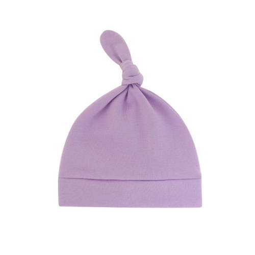 ZHENHONG Beanies for Girls Soft Warm Knotted Hat Organic Newborn Hats 0-6 Month Old Casual Solid Color Headwear Purple