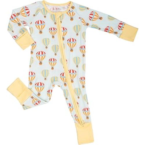 LollyBanks Baby Pajamas, Long Sleeve Baby Romper with 2-Way Zipper, 95% Viscose from Bamboo and 5% Spandex, Infant Sleepers